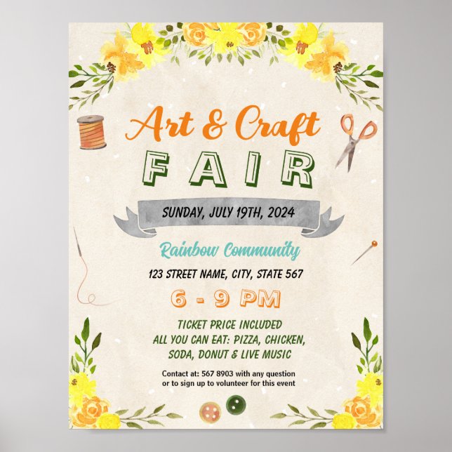 Spring Summer Craft Show event template Poster (Front)