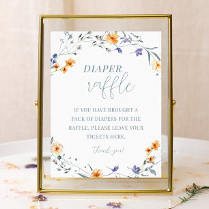 Spring Summer Floral Baby Shower Diaper Raffle Poster