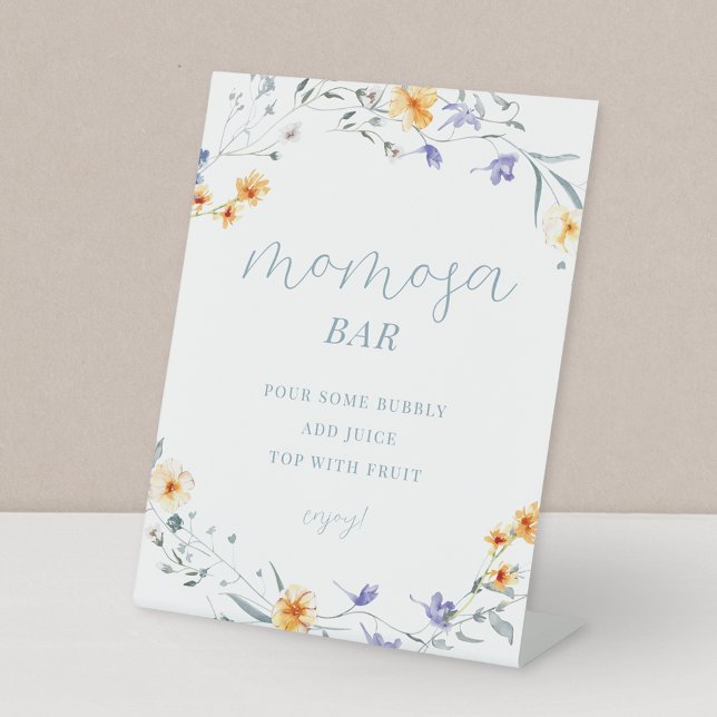 Spring Summer Floral Baby Shower Momosa Bar Pedestal Sign (Creator Uploaded)
