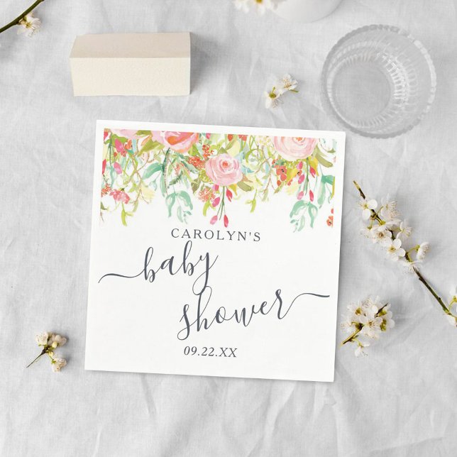 Spring Summer Floral | Baby Shower Napkin (Creator Uploaded)