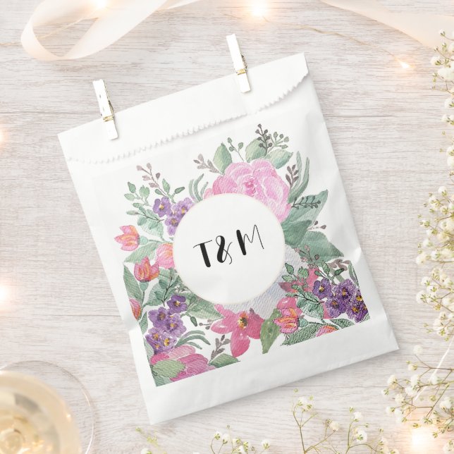 Spring Summer Floral Boho Garden Favour Bag (Clipped)