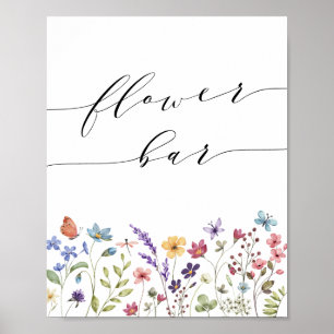 Spring Summer Floral Bridal Shower Flower Bar Post Poster