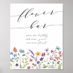 Spring Summer Floral Bridal Shower Flower Bar Post Poster