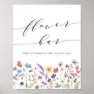 Spring Summer Floral Bridal Shower Flower Bar Post Poster