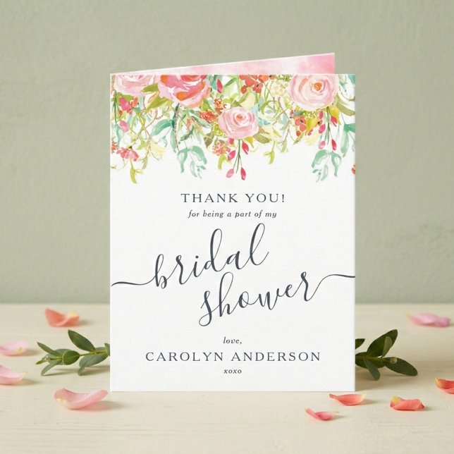 Spring Summer Floral | Bridal Shower Thank You Card (Creator Uploaded)