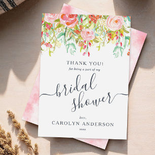 Spring Summer Floral   Bridal Shower Thank You Card