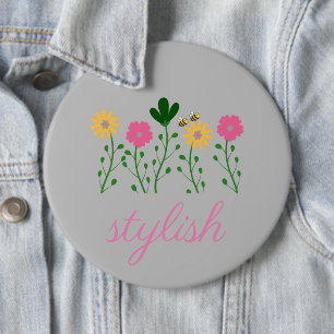 Spring & Summer Floral Customise Girls 6 Cm Round Badge