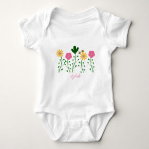Spring & Summer Floral Customise Girls Baby Bodysuit