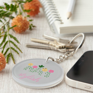 Spring & Summer Floral Customise Girls Key Ring
