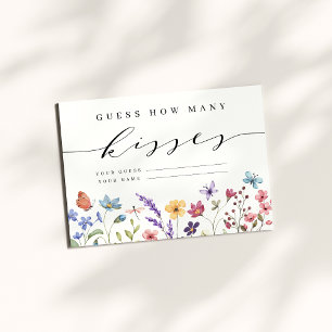 Spring Summer Floral Garden Guess How Many Kisses Enclosure Card