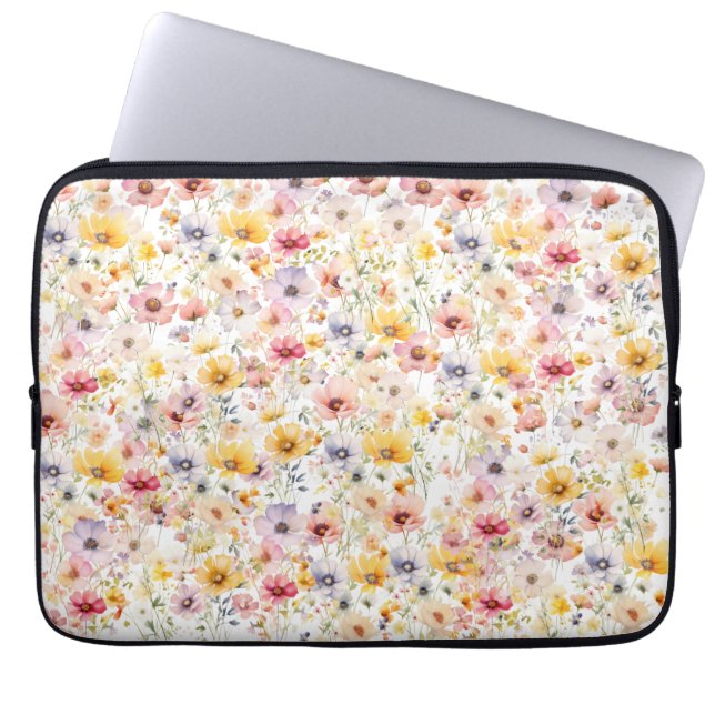 Spring summer floral laptop sleeve (Front)