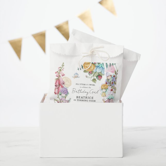 Spring Summer Floral 'Little Fairies Girl Birthday Favour Bag (Party)
