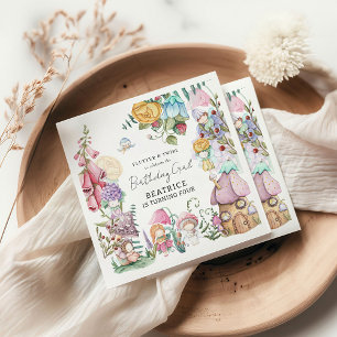 Spring Summer Floral 'Little Fairies Girl Birthday Napkin