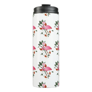 Spring Summer Flower Pink Flamingo Thermal Tumbler