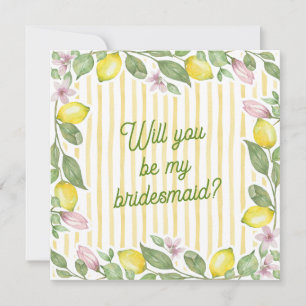 Spring Summer Lemon Bridesmaid Proposal Card