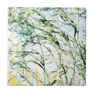 Spring summer nature flower sprout design art ceramic tile