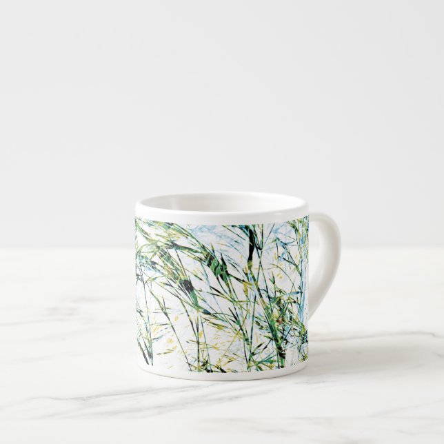 Spring summer nature flower sprout design art espresso cup (Front Right)
