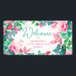 Spring Summer Watercolor Floral 80th Birthday  Banner<br><div class="desc">Celebrate in Style with our Bright and bold 80th Birthday Party Welcome Banner. Turn eighty with our stunning watercolor floral banner in Spring Summer colours. Order now and make your eightieth birthday a memorable one!</div>