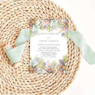 Spring Summer Watercolor Floral Wedding Invitation