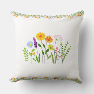 Spring Summer Wild flowers Cushion