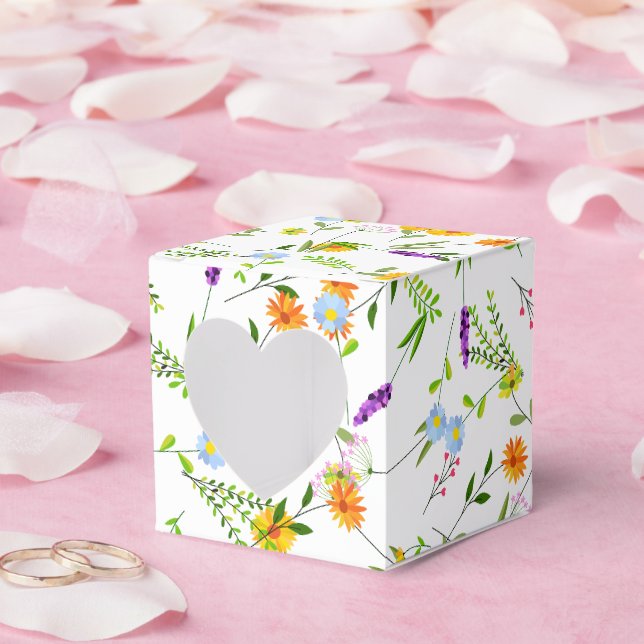 Spring Summer Wild flowers Favour Box (Wedding)