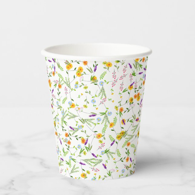 Spring Summer Wild flowers Paper Cups (Front)