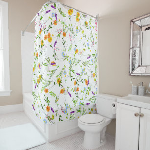 Spring Summer Wild flowers Shower Curtain