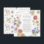 Spring Summer Wildflower Baptism 1st Birthday Invitation<br><div class="desc">Introducing our spectacular Spring Summer Wildflower Baptism 1st Birthday Invitation! Show everyone that you have exquisite taste with this breath taking one-of-a-kind design. Sparkling with beautiful soft garden and wildflowers in a captivating array of blue, pink and mauve tones, this invitation is sure to be the talk of any special...</div>