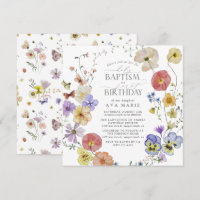 Spring Summer Wildflower Baptism 1st Birthday
