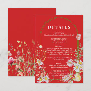 Spring Summer Wildflower Fiery Red Enclosure Card