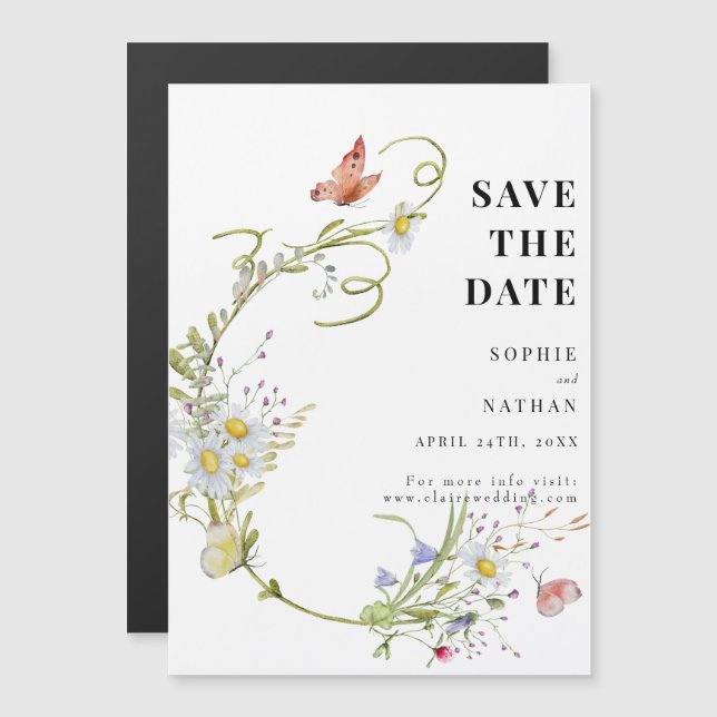 Spring Summer Wildflower | Magnetic Save the Date (Front/Back)