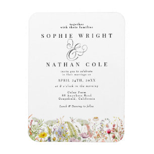 Spring Summer Wildflower   Magnetic Wedding Invite Magnet