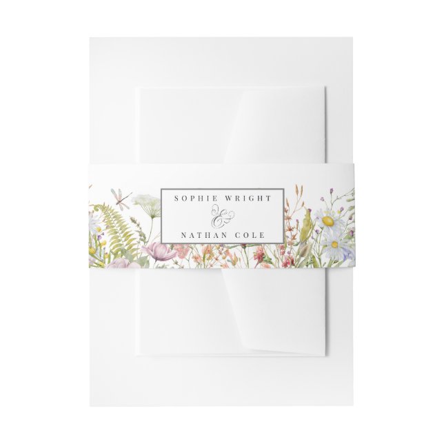 Spring Summer Wildflower | Wedding  Invitation Belly Band (Front Example)