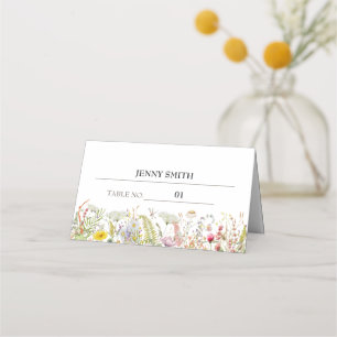 Spring Summer Wildflower Wedding Place Card