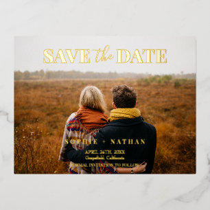 Spring Summer Wildflower   Wedding Save the Date Foil Invitation Postcard