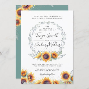 Spring Sunflower Bloom   Wedding Celebration Invitation