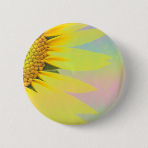 Spring sunflowers 6 cm round badge