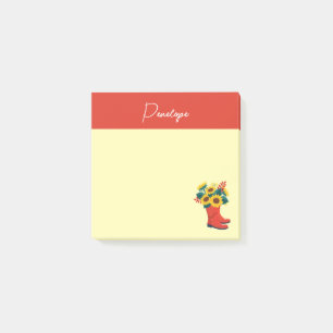 Spring Sunflowers and Rain Boots Post-it Notes