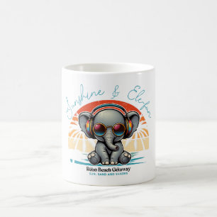 Spring Sunshine and Ele-fun Retro Beach Getaway Coffee Mug