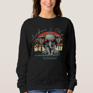 Spring Sunshine and Ele-fun Retro Beach Getaway Sweatshirt