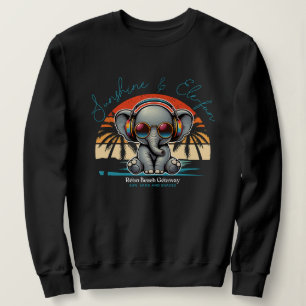 Spring Sunshine and Ele-fun Retro Beach Getaway Sweatshirt
