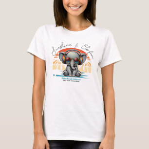 Spring Sunshine and Ele-fun Retro Beach Getaway T-Shirt