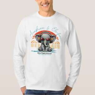 Spring Sunshine and Ele-fun Retro Beach Getaway T-Shirt