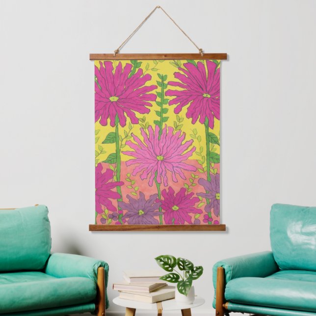 Spring Sunshine Floral  Hanging Tapestry (Living Room)