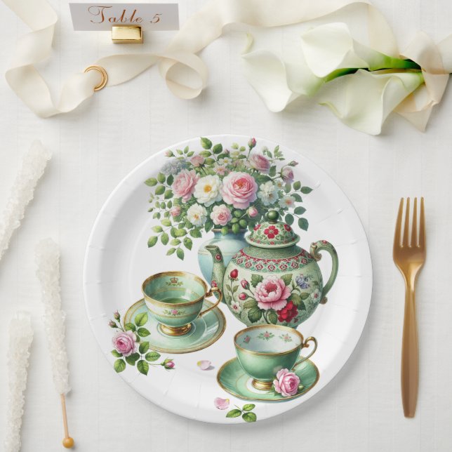 Spring Tea Party Paper Plate (Wedding)