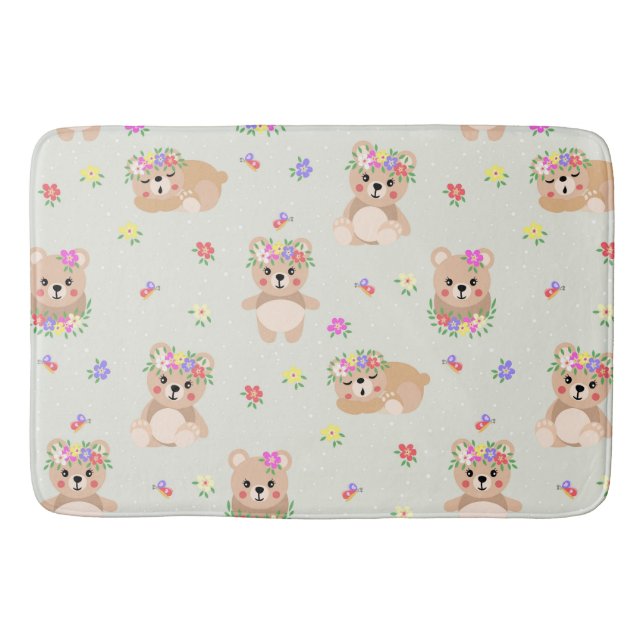 Spring teddy bear bath mat (Front)