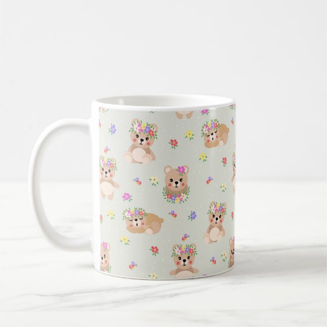 Spring teddy bear coffee mug (Left)