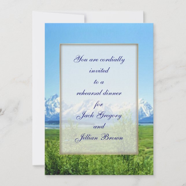 Spring Tetons WEDDING rehearsal dinner invitation (Front)
