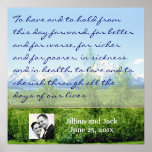 Spring Tetons WEDDING Vows Display Poster<br><div class="desc">Majestic mountains wear a cloak of snow, even as spring comes to the Grand Teton range. From my photograph, digitally enhanced for this painterly presentation in nature's soothing palette of fresh greens and blues. These beautiful art and display pieces will commemorate the happy day, while displaying the vows as a...</div>