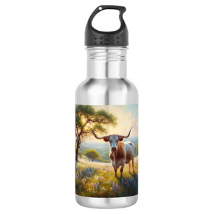 Spring Texas longhorn cow  532 Ml Water Bottle